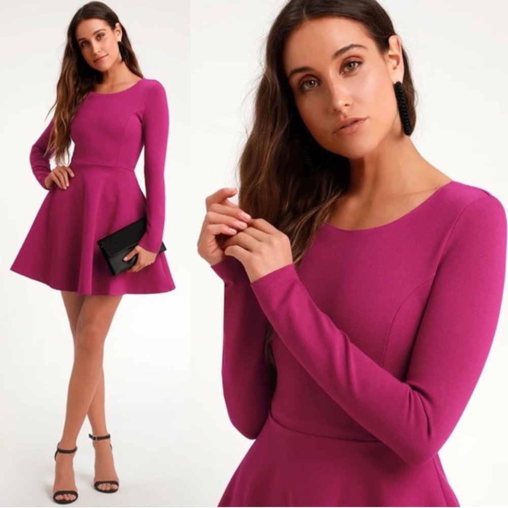 Lulus Long sleeved Skater Dress Size S